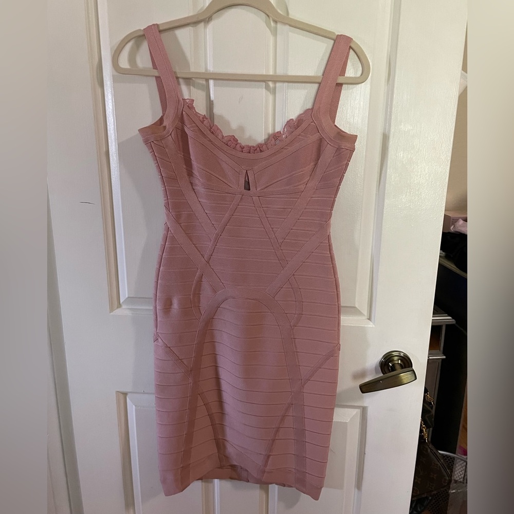 Herve Leger pink dress size S
